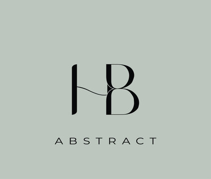 Abstract logo design with letters HB and text Abstract