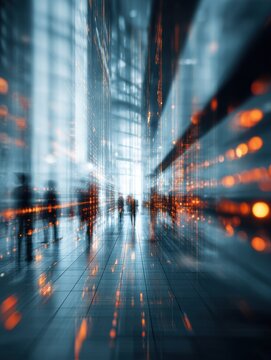 digital transformation corporate office with a blured technology background