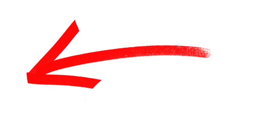 red arrow icon brush stroke, arrow sign drawn with marker on transparent background © Nexira