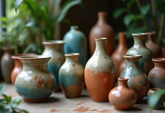 Captivating Ceramic Artistry Brilliantly Glazed Smooth Clay Perfected to Highlight Artistic Craft Logic