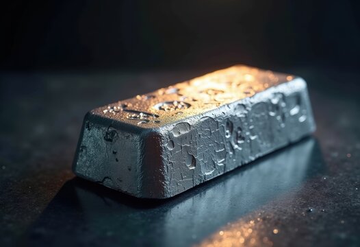 Premium Platinum Silvery Metal Ingot Block Reflective Luminescence Ultra-Dense Spectrum