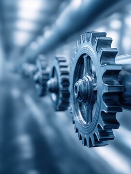 devops continuous integration pipeline with a blured technology background