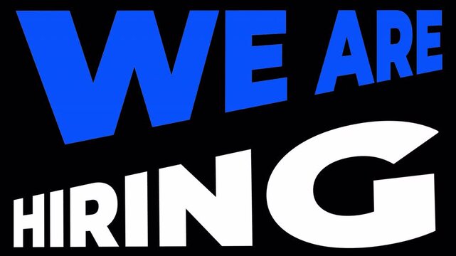 Dynamic Animated Text We Are Hiring with Glitch Effect Transparent