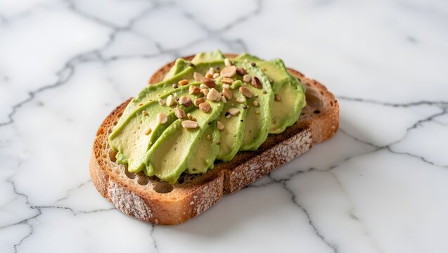 Avocado toast on marble
