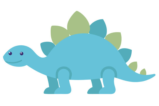 a cute stegosaurus dinosaur  flat cartoon design