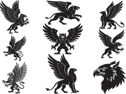 Mythical Griffin Creature with Wings and Lion Body