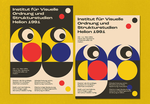 Geometric Bauhaus Visual Identity Poster Layout