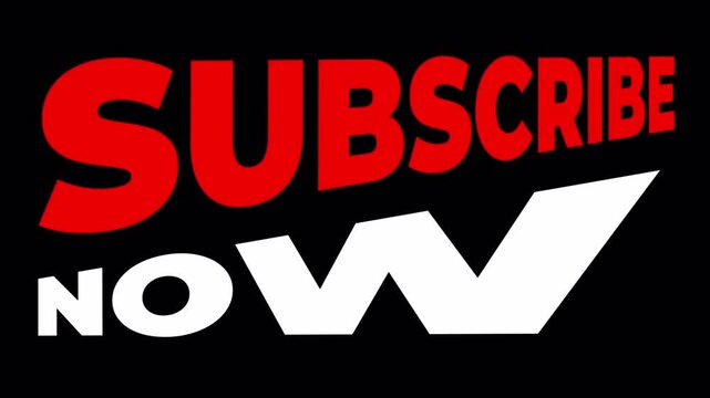 Animated Subscribe Now Text with Glitch Effect - Transparent