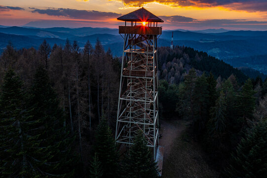 Wieża Malnik, Beskid Sądecki, Muszyna.