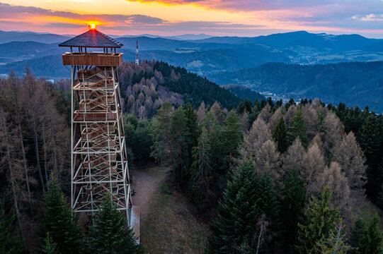 Wieża Malnik, Beskid Sądecki, Muszyna.