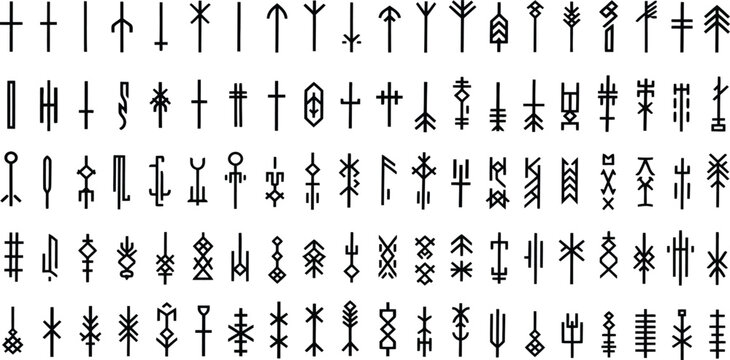 Ancient runes and symbols a collection of mysterious markings and glyphs