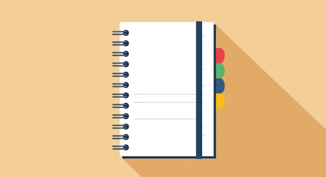 Blank Spiral Bound Notebook with Tabs.