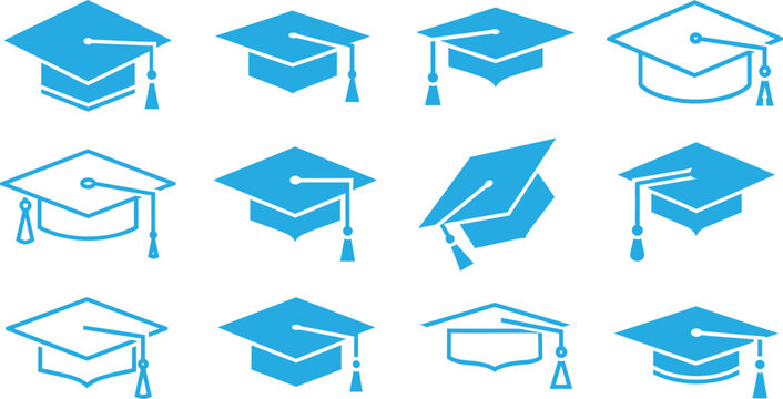 Graduation caps pattern a celebration of academic achievement and future success