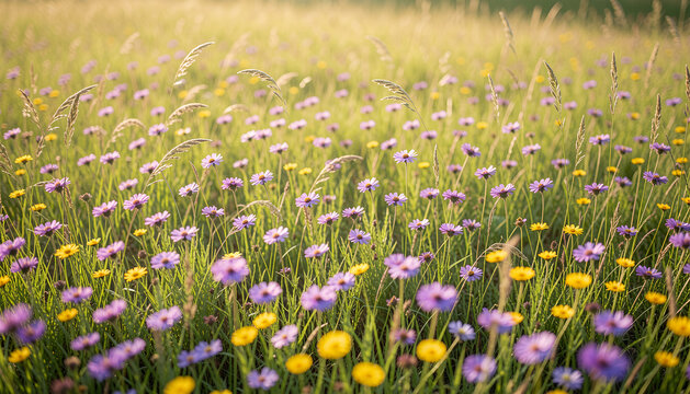 Golden Wildflower Meadow Field