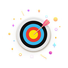 Target with arrow hitting the center. Symbol of success, precision and goal achievement