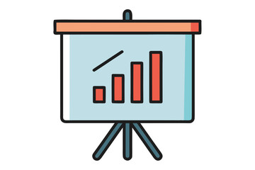 a presentation board icon  flat cartoon design  si © Lipi Graphics