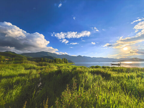 LuGu Lake sunset view, YunNan Province, China