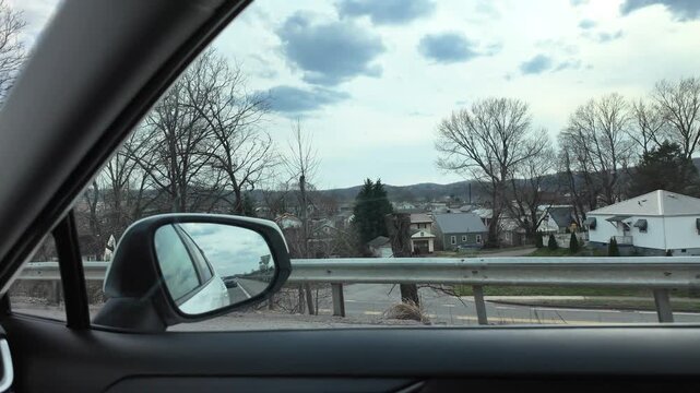 Driving Through a West Virginia Neighborhood on a Cloudy Day