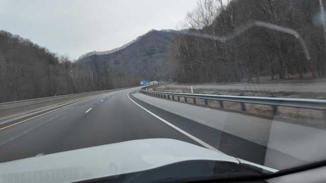 Overcast Drive in West Virginia's Appalachian Mountains