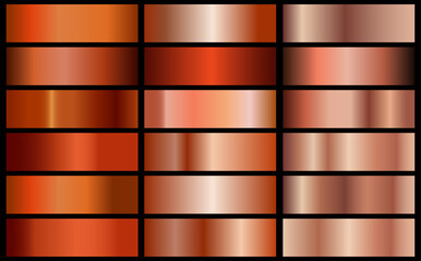 Naklejka premium Copper foil texture background.bronze gradient. bronze gradient palette.