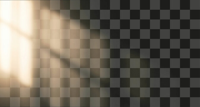 Sunlight rays streaming through window isolated on transparent background warm natural light effect
