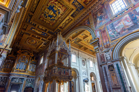 Interiors of Lateran basilica in Rome, Italy