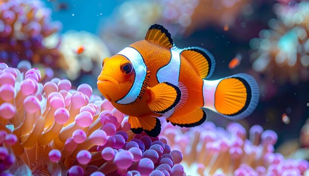 Clownfish anemone coral reef