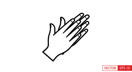 Obraz premium Clapping Hands Icon, Applause Gesture, Simple Line Art