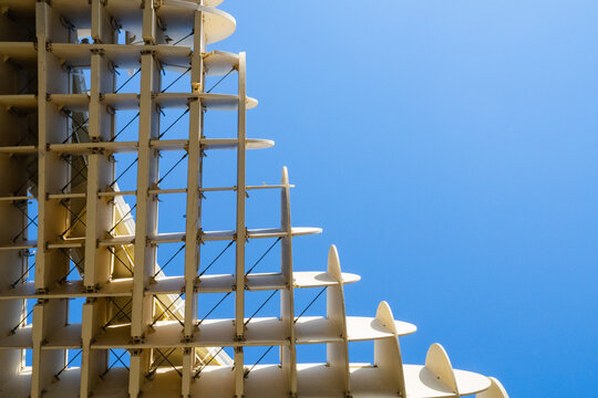 skyline modern roof blue sky detail grid parametric architecture minimal design sunlight technology - Metropol Parasol (Setas de Sevilla, Las Setas) - Seville, Andalusia, Spain - 2025