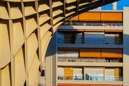 urban complex architecture modern facade parametric building grid curve apartment - Metropol Parasol (Setas de Sevilla, Las Setas) - Seville, Andalusia, Spain - 2025