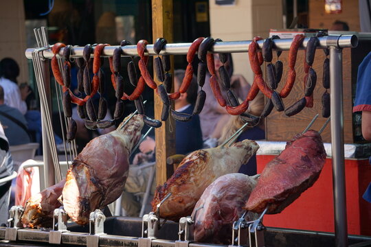 carne de cerdo preparada para asar en barbacoa