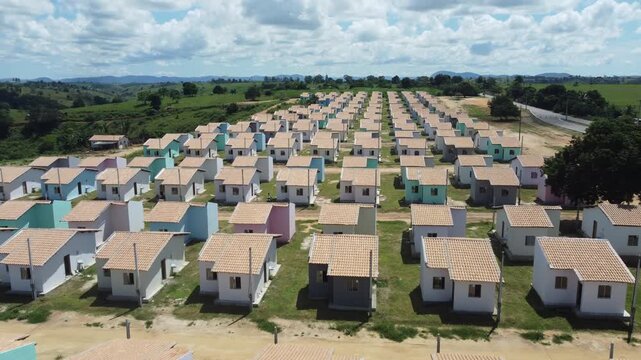 medeiros neto, bahia, brazil - march 19, 2026: View of low-income housing under construction as part of the Federal Government's Minha Casa, Minha Vida - My House, My Life program in the state of Bahi