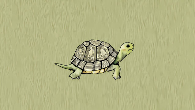 Tortoise Walking on Green Wooden Surface