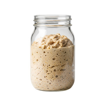 Sourdough starter in a glass jar