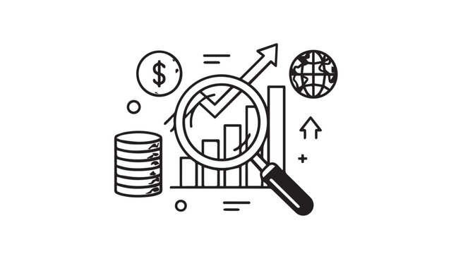 Vector illustration set featuring an abstract background with a business man holding a dollar sign symbol and icons for global internet technology network and web communication