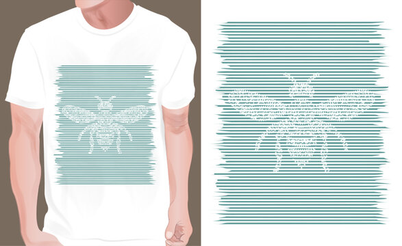 Bee t shirt print design. print on demand vector illustration nice effect white green color of Bee t shirt print design for dark color and light background.