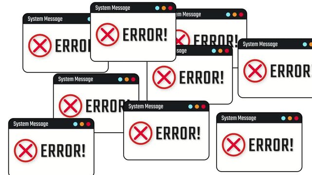 Important Warning: An error message appears. Multiple error notifications appear on the screen.
