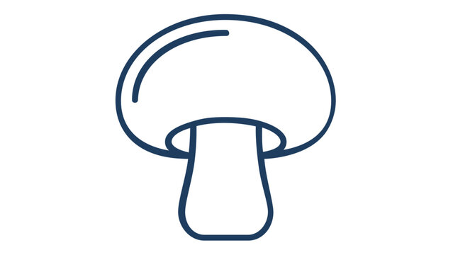 Minimalist mushroom line art vector icon illustration. Simple fungus outline for nature, forest, and food design projects. Scalable flat graphic for web and print applications. AI-generated.