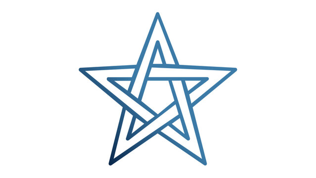 Blue gradient pentagram star line icon illustration. Minimalist five-pointed star vector graphic for web design, logo, and branding. Scalable AI-generated flat design element isolated on white.