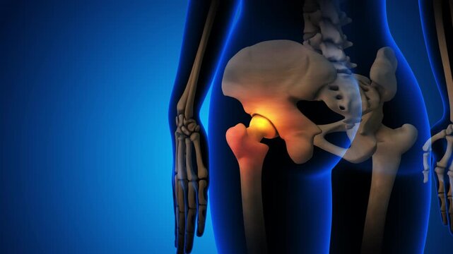 Skeleton Showing Hip Joint Osteoarthritis Pain