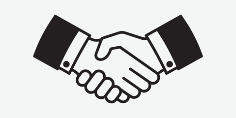 Obraz premium Business Handshake Icon Vector, Partnership Agreement Symbol, Deal and Cooperation Line Illustration