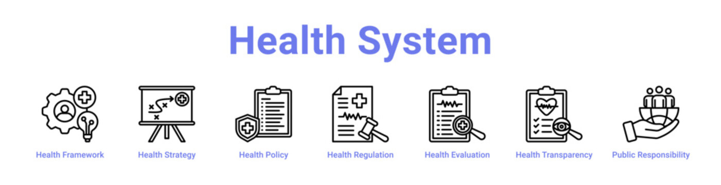 Health System web icons in banners and collections