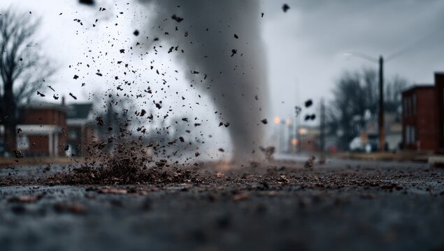 Powerful Tornado Rips Through Town Causing Widespread Destruction.