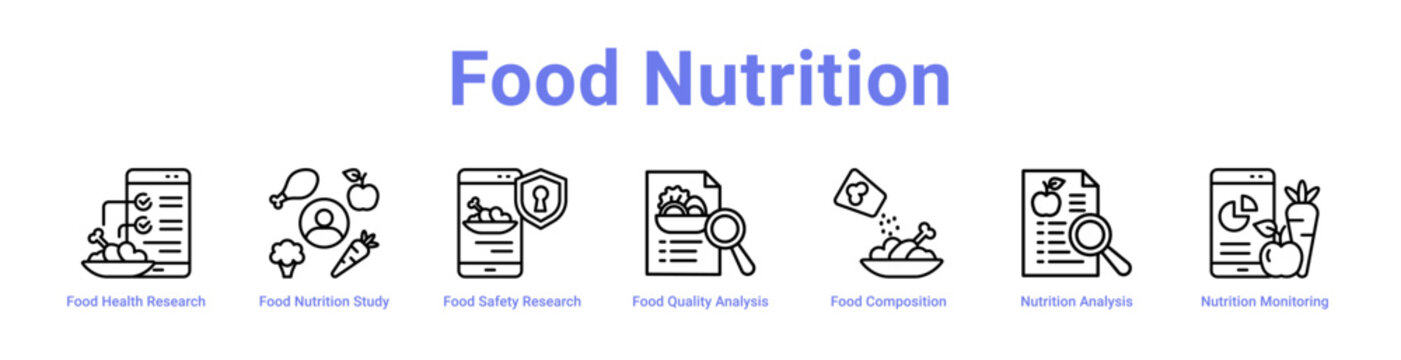 -Food Nutrition web icons in banners and collections