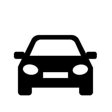 自動車をシンプルに表したフラットデザインのピクトグラム（黒）