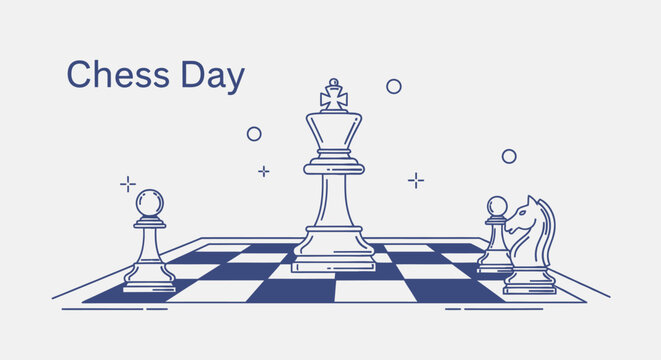 Chess pieces on a board game.