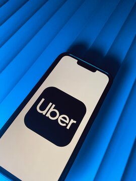 uber on screen.