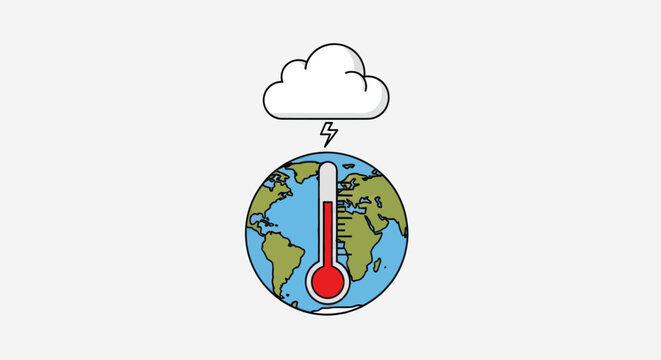 Global Warming Earth Temperature Rising.