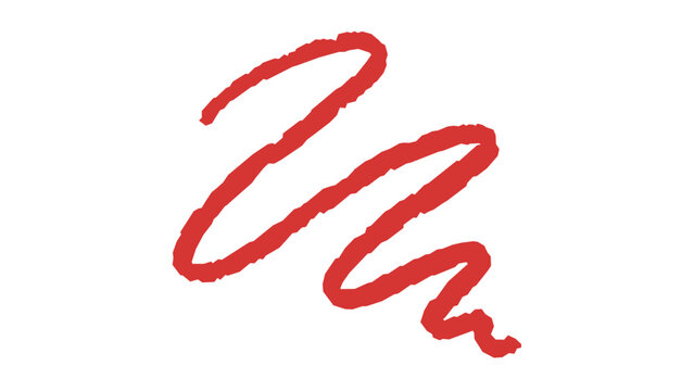Red hand-drawn scribble vector icon illustration featuring a minimalist zigzag line doodle for school, education, and creative projects. Scalable AI-generated graphic on white background.