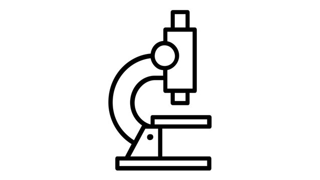 Minimalist Microscope Vector Icon Illustration for Science, Education, and Laboratory Research. Scalable Flat Line Art Design for School, Biology, Chemistry, and Medical Study Projects.